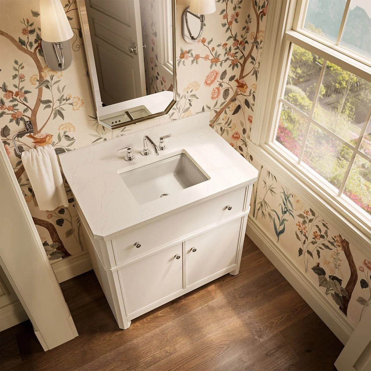 KOHLER K-39307 Claude 36" bathroom vanity cabinet with sink and quartz top - Image 5