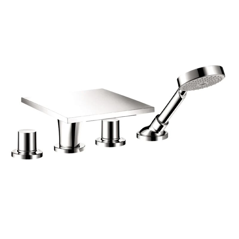 AXOR 18440001 Massaud Roman Tub Filler Faucet with Diverter Metal Knob Handles and 2.0 GPM Single Function Hand Shower Less Valve