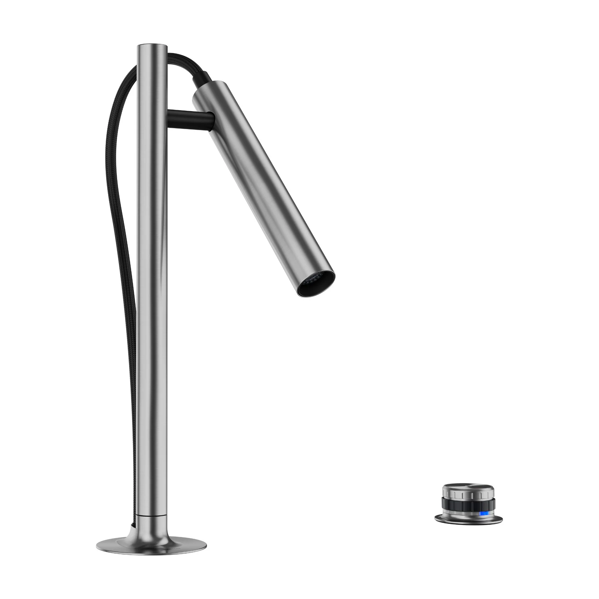 BLANCO Luneoo Pull-Down Dual-Spray Kitchen Faucet with Push Button Activation - Brushed Stainless Steel