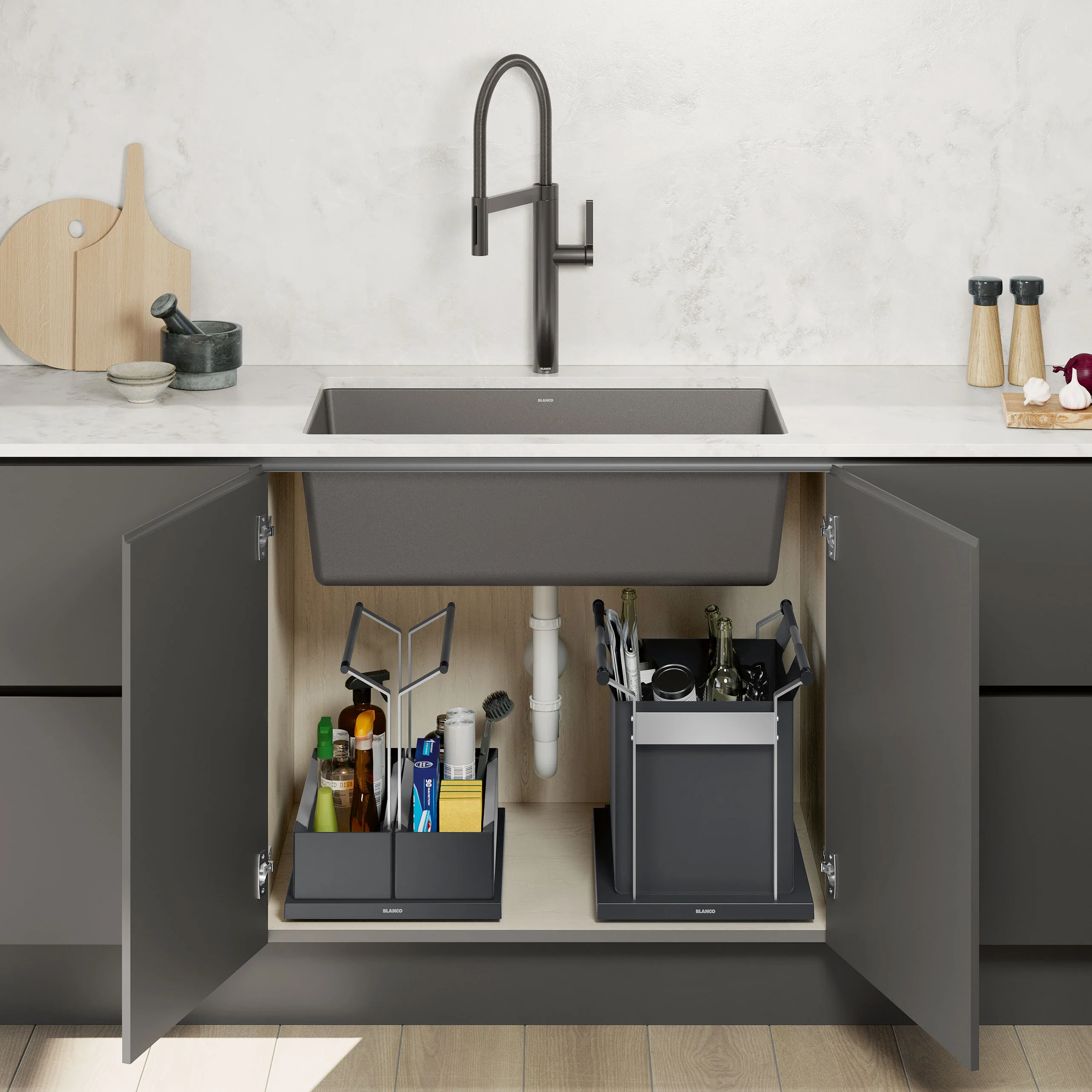 BLANCO Under Kitchen Sink Cabinet Storage Caddy - Double - Image 8