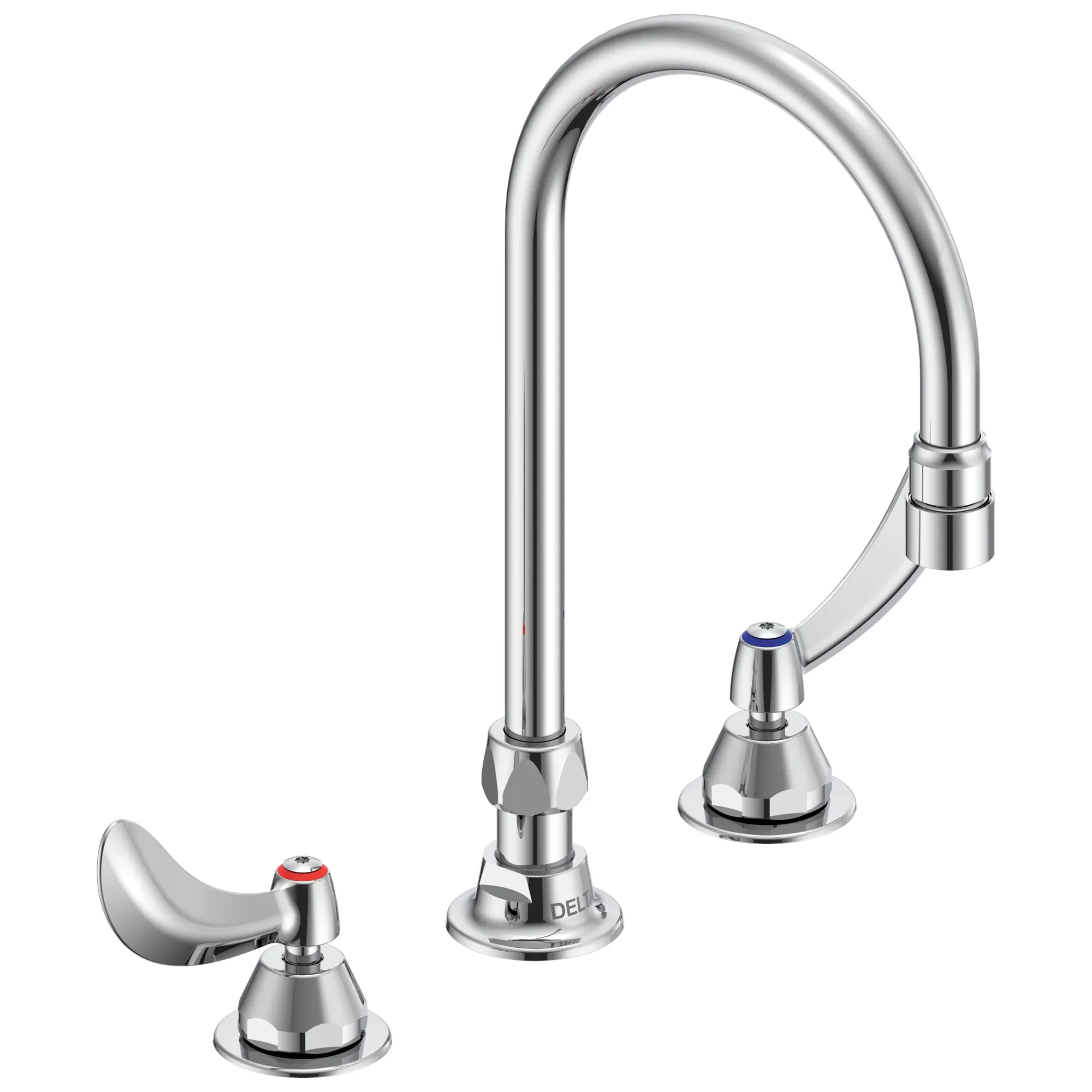 Commercial 27T2 27T2924 Two Handle 8 In Below Deck-Mount Faucet and Gooseneck Spout