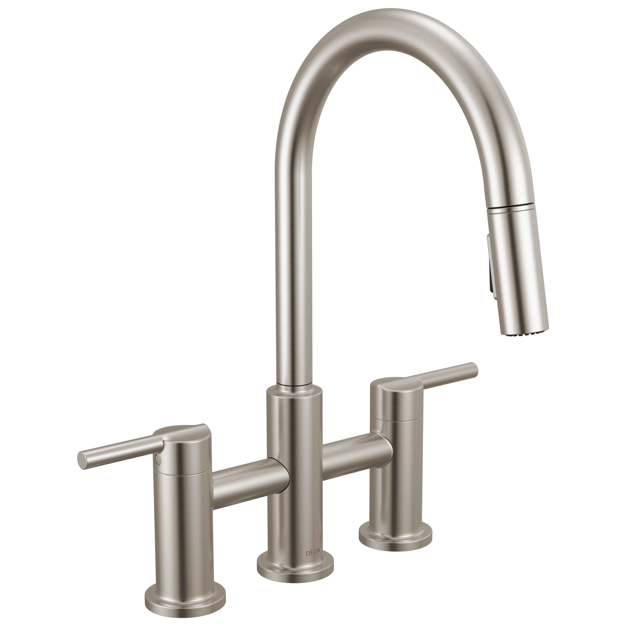 Delta Nicoli 39876LF Two Handle Pull-Down Bridge Kitchen Faucet