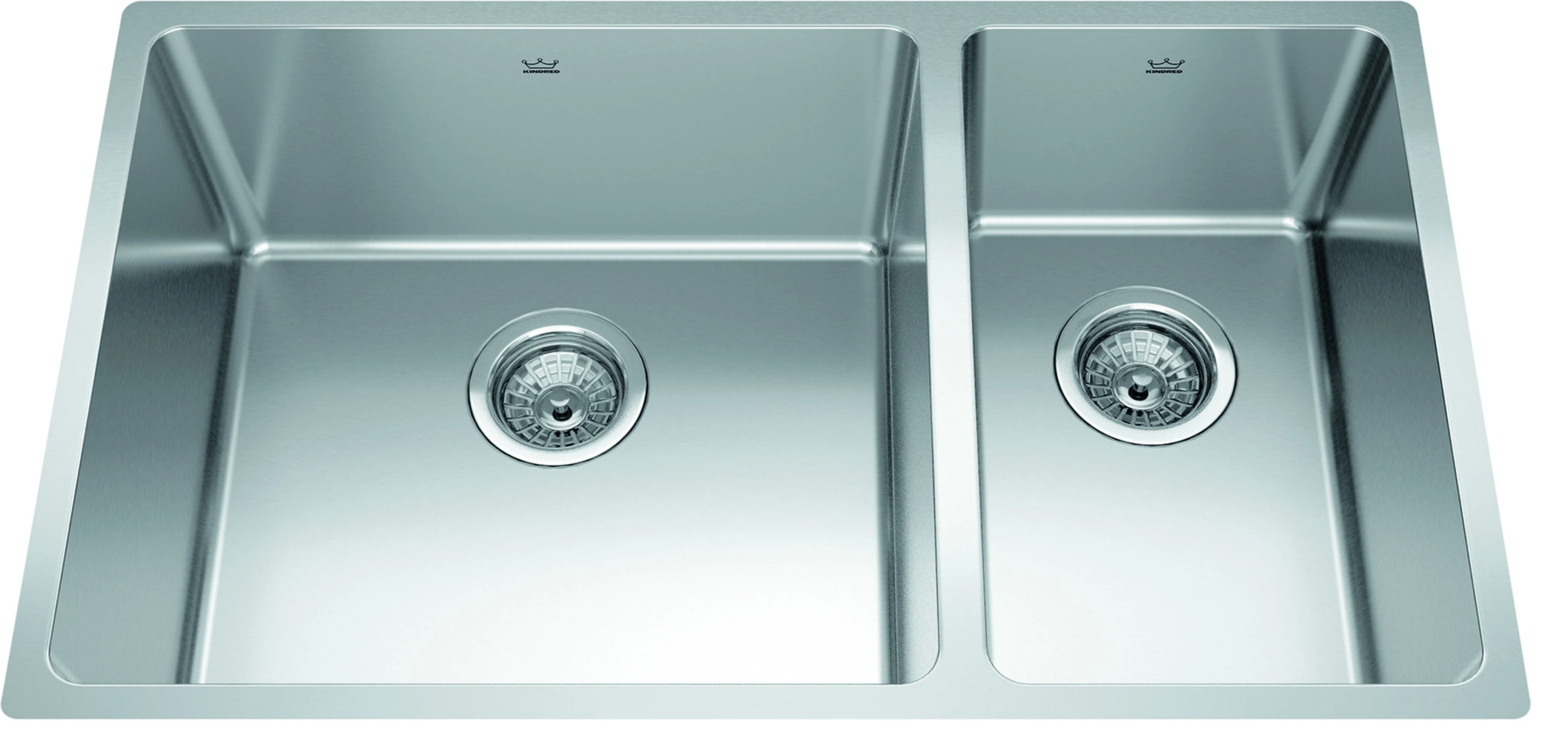 Kindred Brookmore BCU1831R-9N Undermount Double Bowl 30.5 x 18.13 in Stainless Steel Kitchen Sink