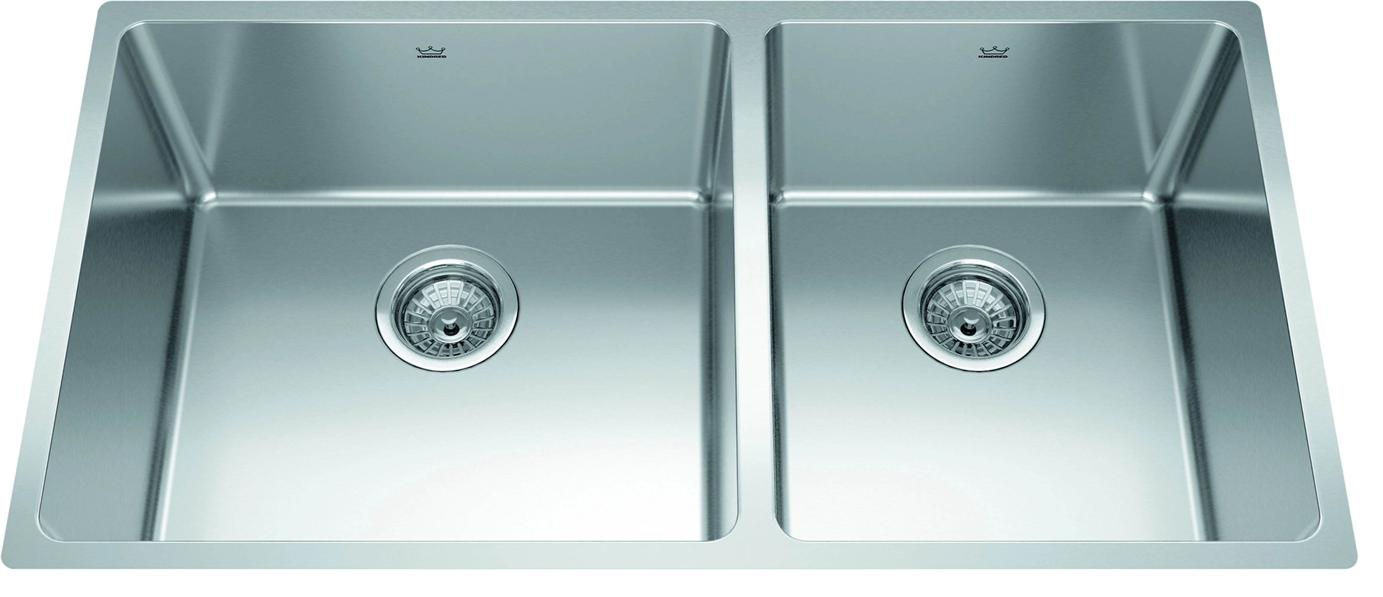 Kindred Brookmore BCU1835R-9N Undermount Double Bowl 34.5 x 18.13 in Stainless Steel Kitchen Sink