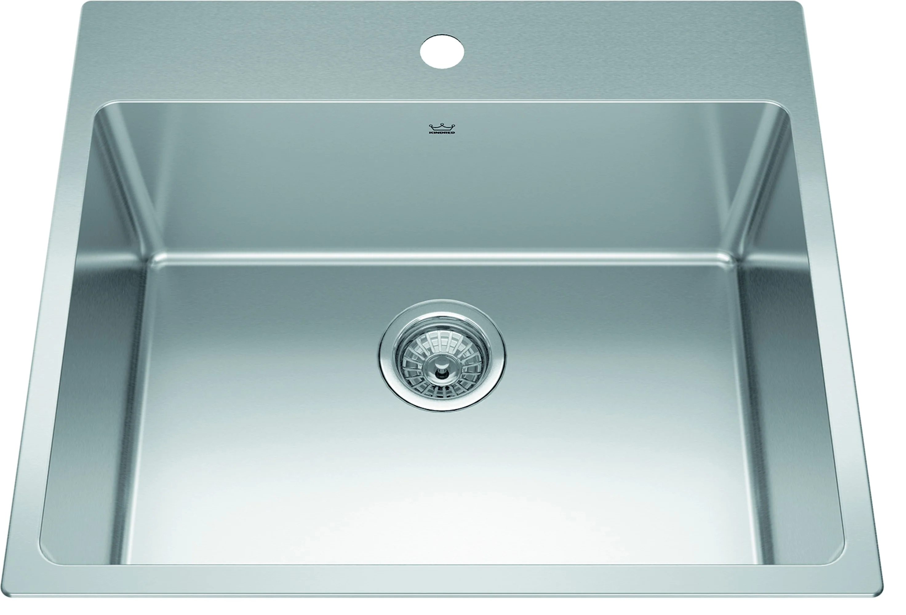 Kindred Brookmore BSL2225-ADA-1N Dual Mount Single Bowl 25 x 22 in Stainless Steel Kitchen Sink