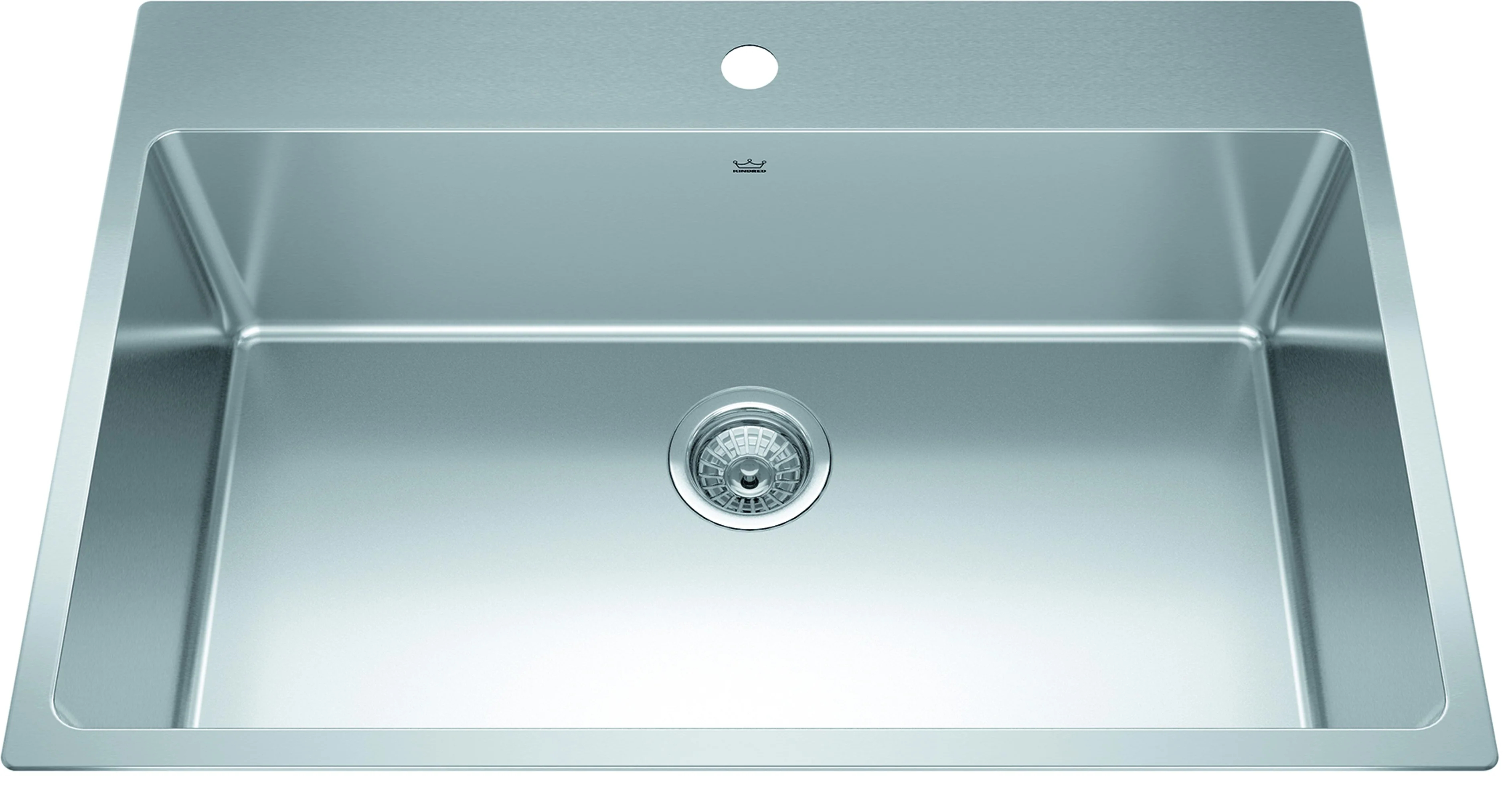 Kindred Brookmore BSL2233-ADA-1N Dual Mount Single Bowl 32.88 x 22 in Stainless Steel Kitchen Sink