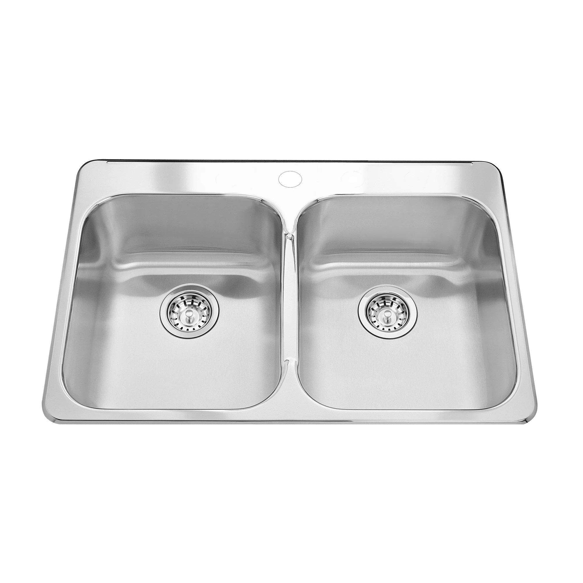 Kindred Steel Queen QDL2031-8 Drop-In Double Bowl 31.25 x 20.5 in Stainless Steel Kitchen Sink