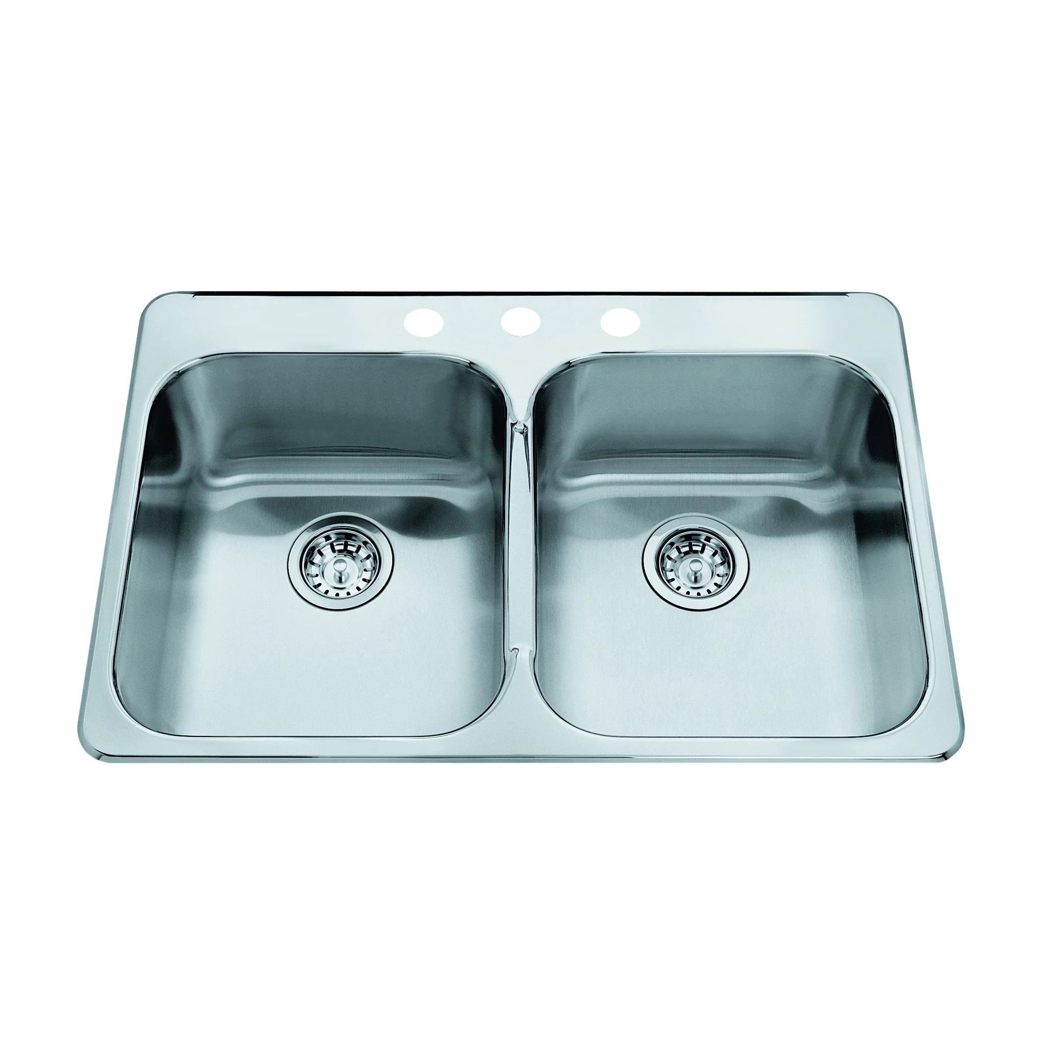 Kindred Steel Queen QDL2031-8 Drop-In Double Bowl 31.25 x 20.5 in Stainless Steel Kitchen Sink - Image 3