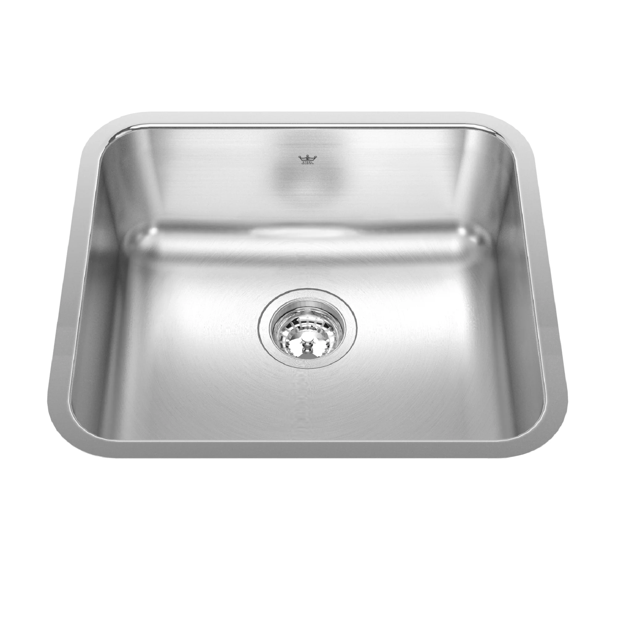 Kindred Steel Queen QSUA1820-8N Undermount Single Bowl 19.75 x 17.75 in Stainless Steel Kitchen Sink