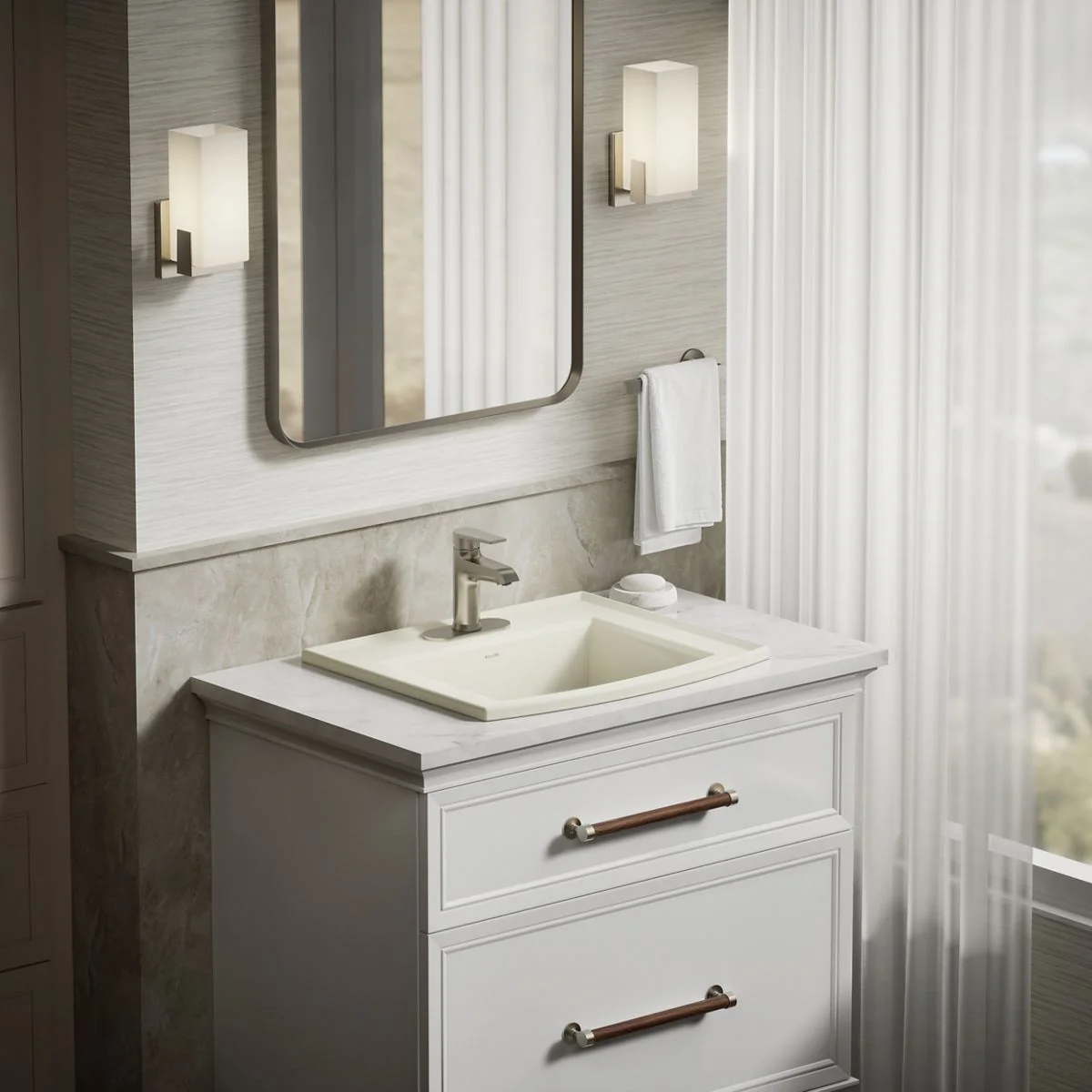KOHLER K-2356-4 Archer 22-3/4" rectangular drop-in bathroom sink - Image 7