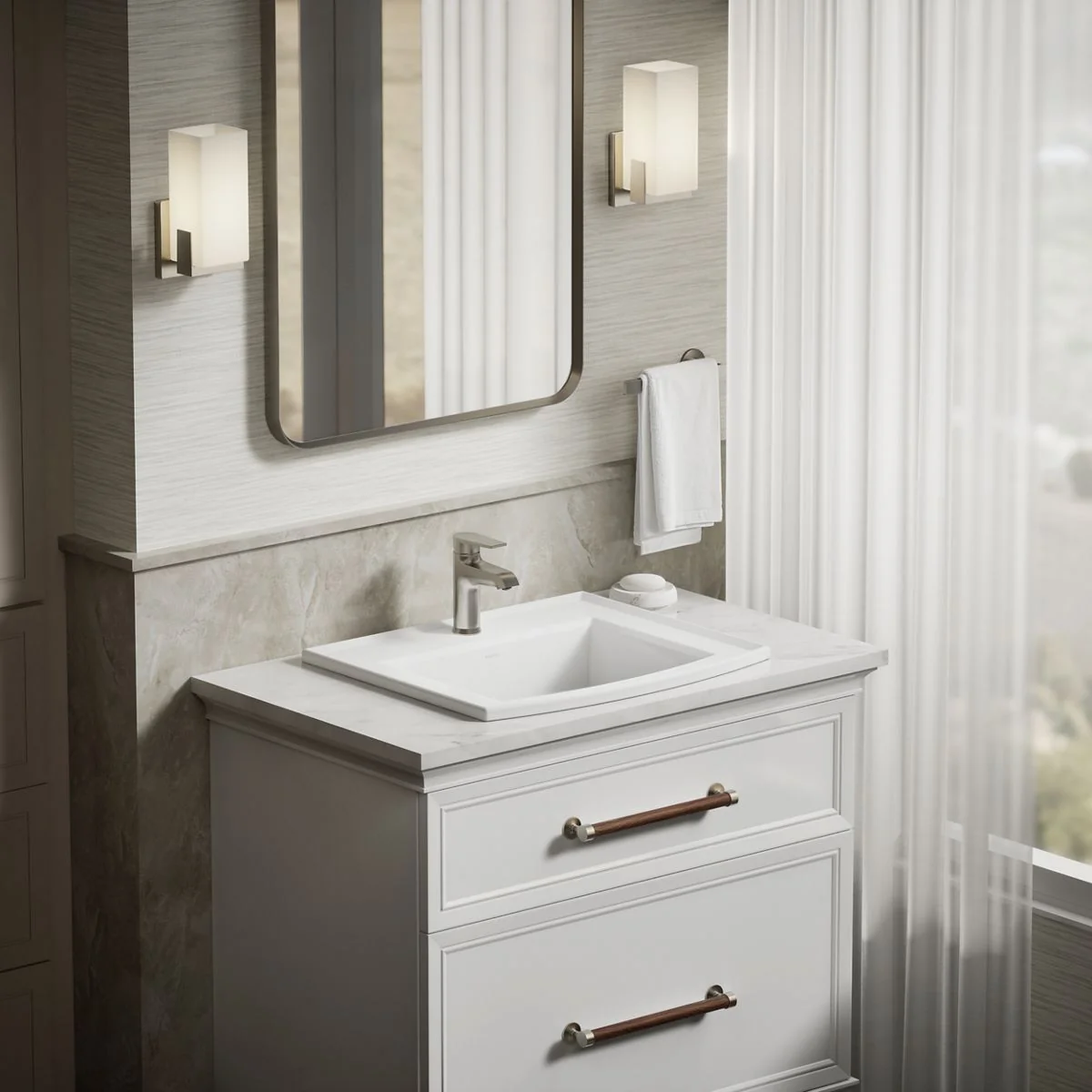 KOHLER K-2356-1 Archer 22-3/4" rectangular drop-in bathroom sink - Image 23