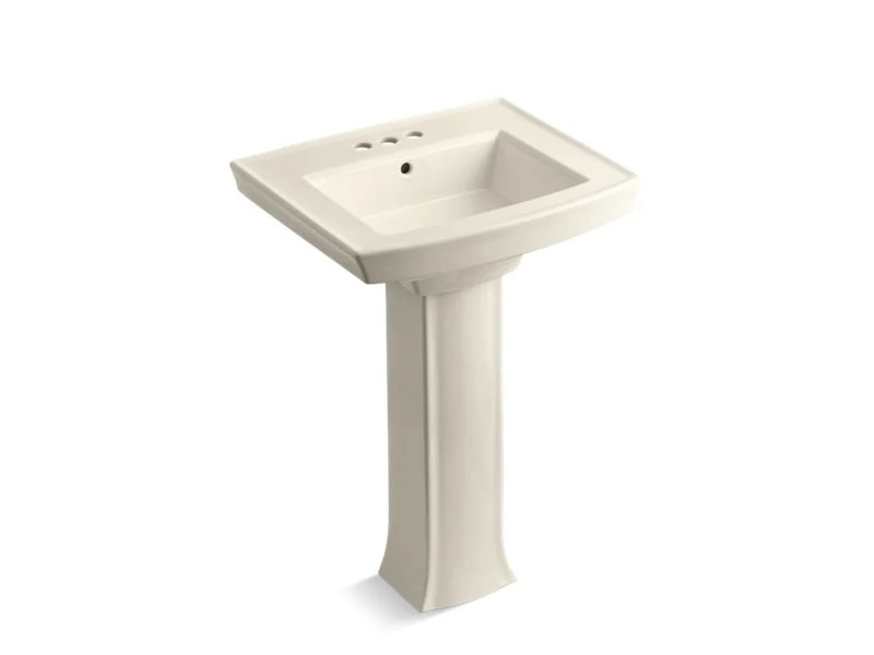 KOHLER K-2359-4 Archer 24" rectangular pedestal bathroom sink - Image 2