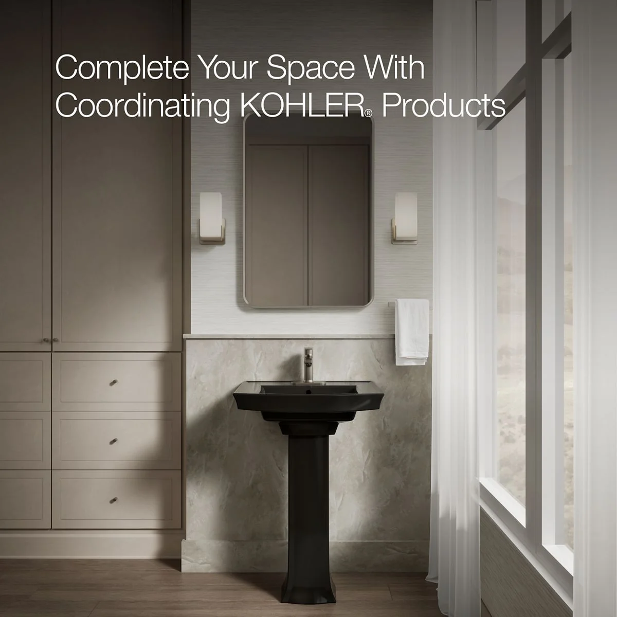 KOHLER K-2359-4 Archer 24" rectangular pedestal bathroom sink - Image 29