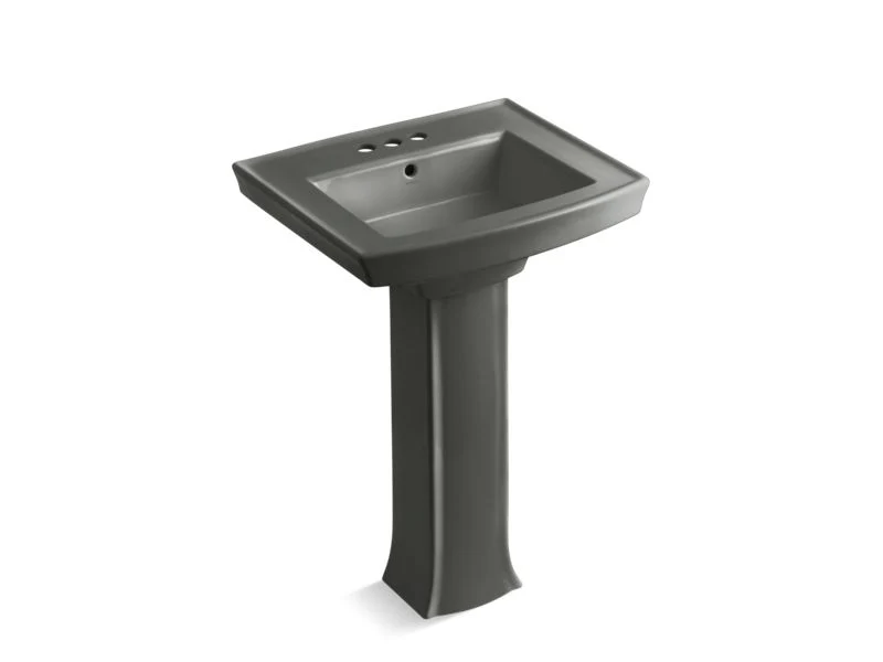 KOHLER K-2359-4 Archer 24" rectangular pedestal bathroom sink - Image 3