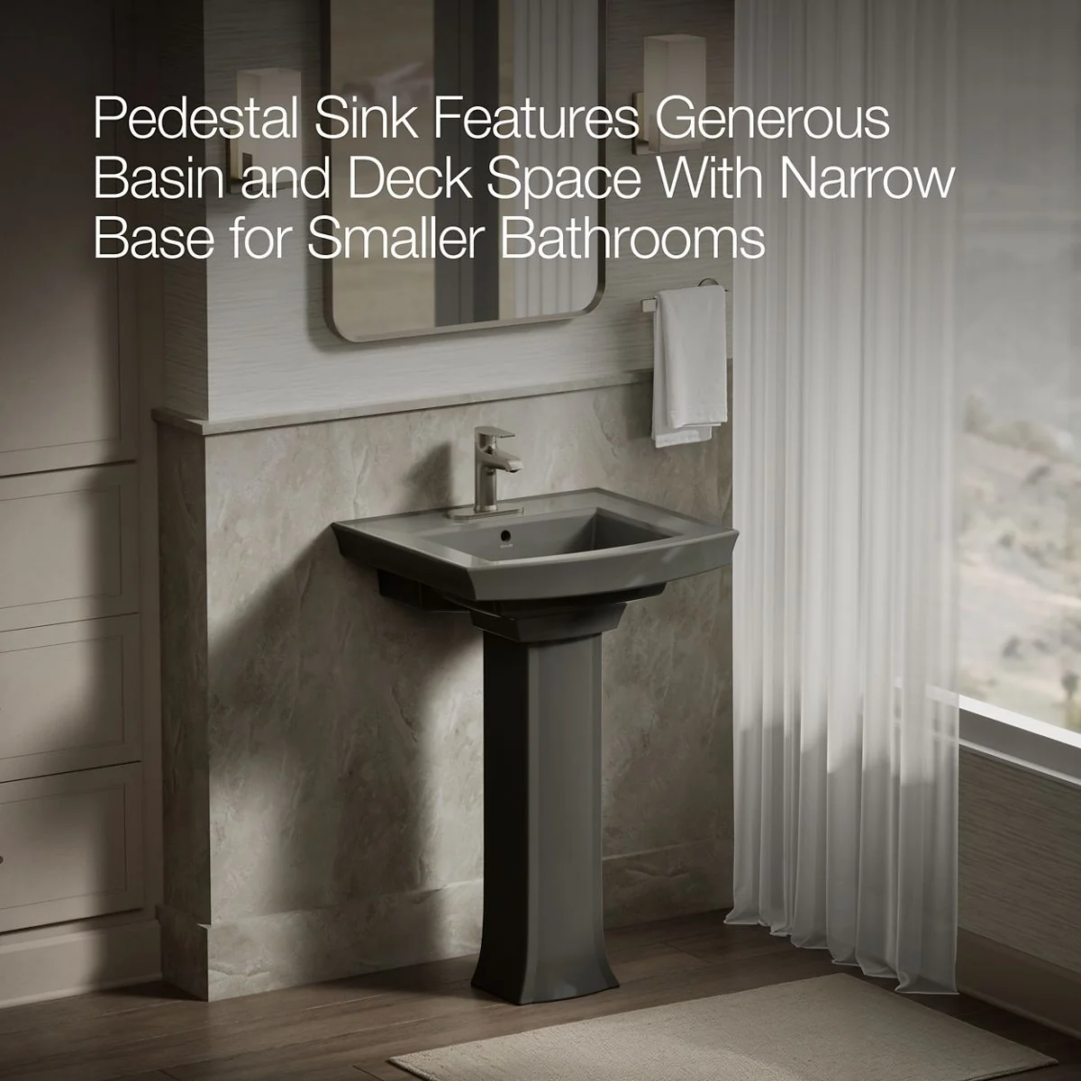 KOHLER K-2359-4 Archer 24" rectangular pedestal bathroom sink - Image 34