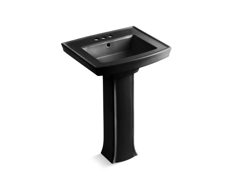 KOHLER K-2359-4 Archer 24" rectangular pedestal bathroom sink - Image 4