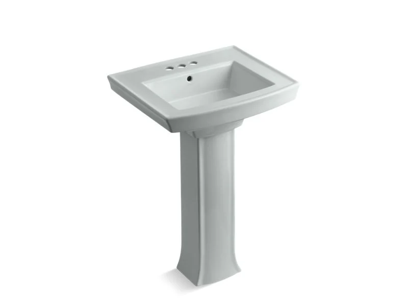 KOHLER K-2359-4 Archer 24" rectangular pedestal bathroom sink - Image 5