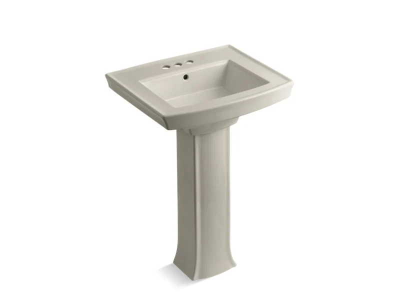 KOHLER K-2359-4 Archer 24" rectangular pedestal bathroom sink - Image 7