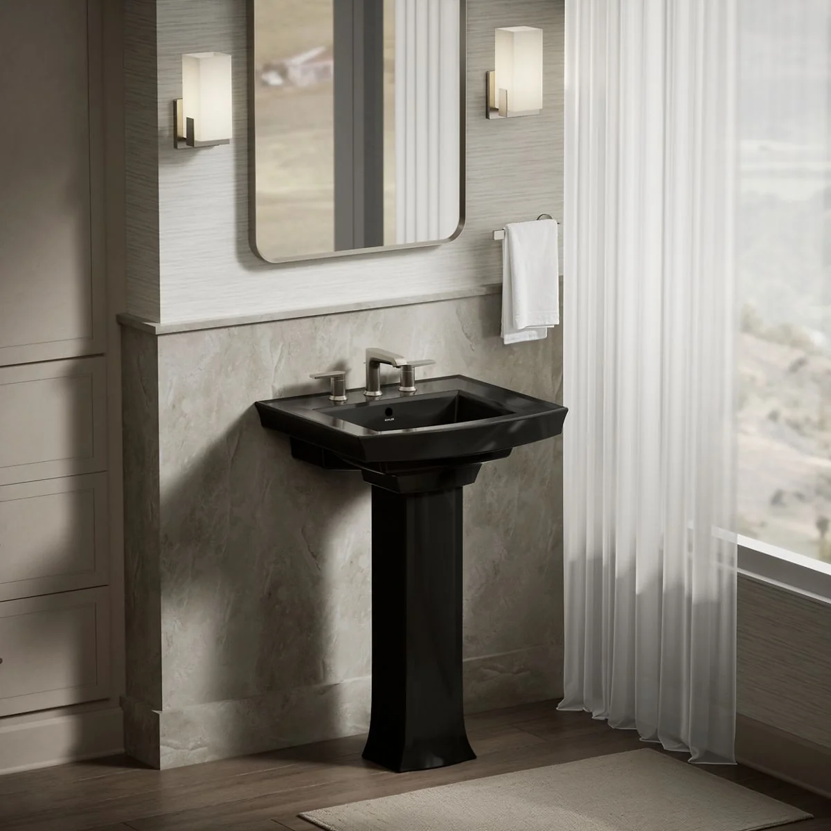KOHLER K-2358-8 Archer 24" rectangular pedestal bathroom sink - Image 19