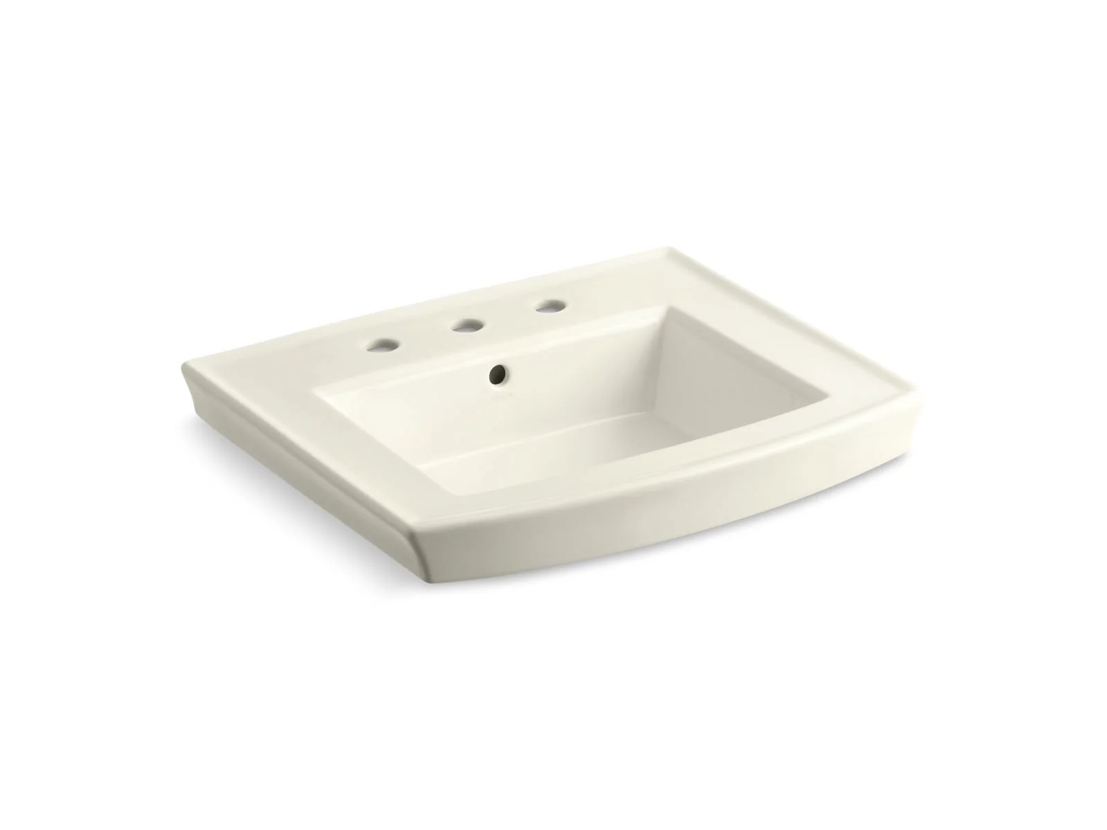KOHLER K-2358-8 Archer 24" rectangular pedestal bathroom sink - Image 4