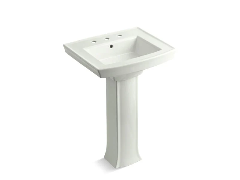 KOHLER K-2359-8 Archer 24" rectangular pedestal bathroom sink - Image 9