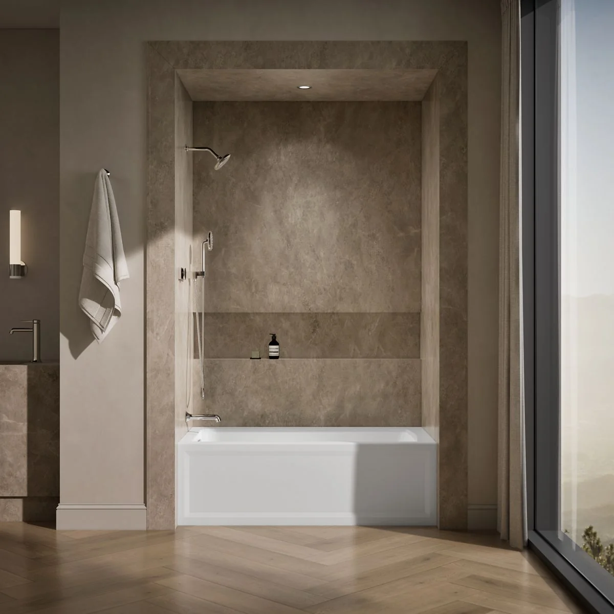 KOHLER K-1946-LAW Archer 60" x 30" alcove bath with Bask heated surface, alcove left drain - Image 10