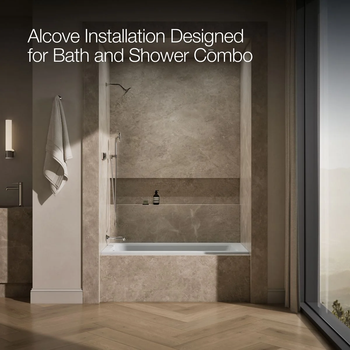 KOHLER K-1947-LH Archer 60" x 30" alcove heated whirlpool bath, left drain - Image 17