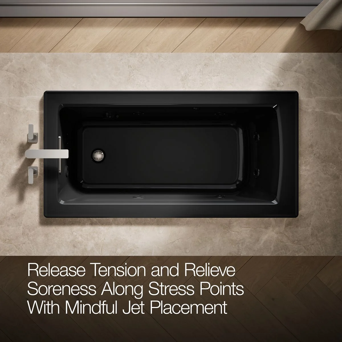 KOHLER K-1947 Archer 60" x 30" drop-in whirlpool bath - Image 15