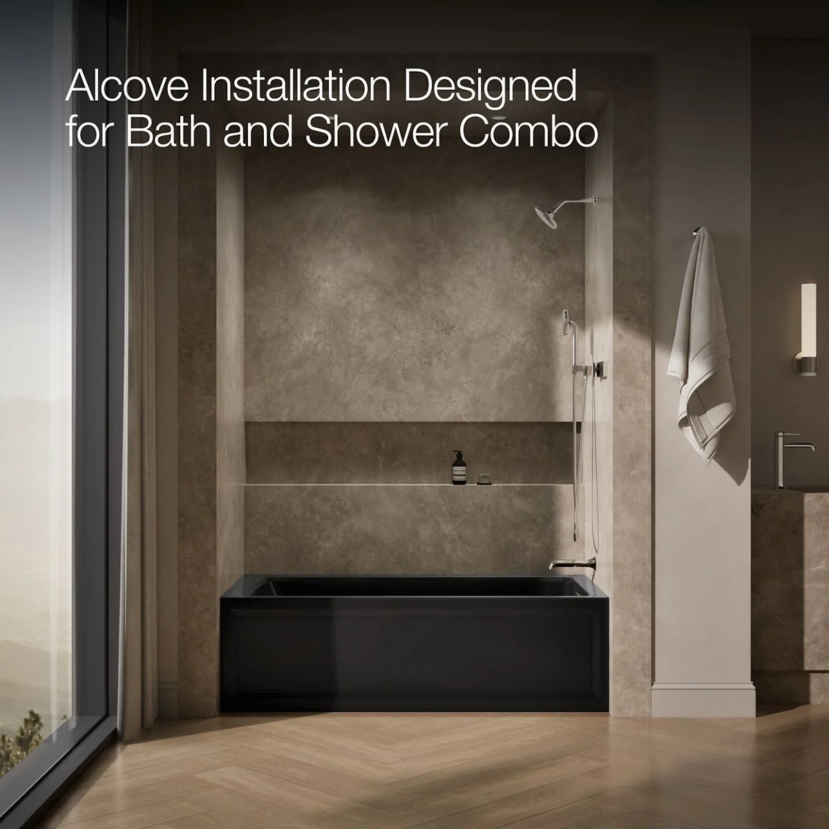 KOHLER K-1949-HRA Archer 66" x 32" alcove heated whirlpool, right drain - Image 13