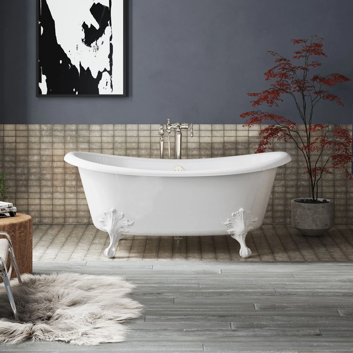 KOHLER K-21000-W Artifacts 66-1/4" x 32-1/2" freestanding bath - Image 4