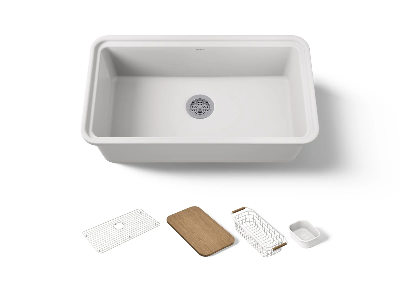 KOHLER K-36254-PC Audrine 33" undermount single-bowl workstation kitchen sink