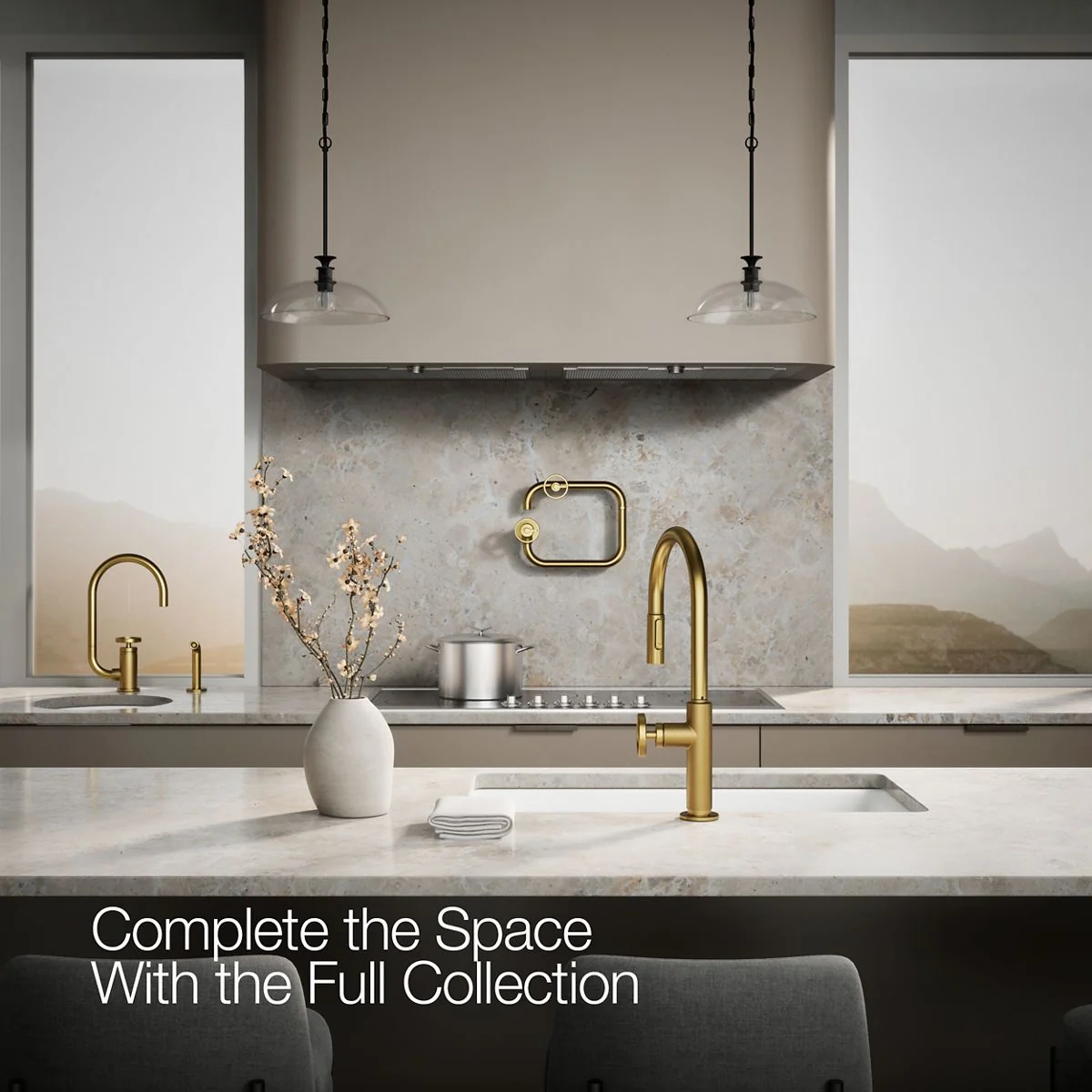 KOHLER K-28669-9 Billet Pull-down kitchen sink faucet with two-function sprayhead - Image 24