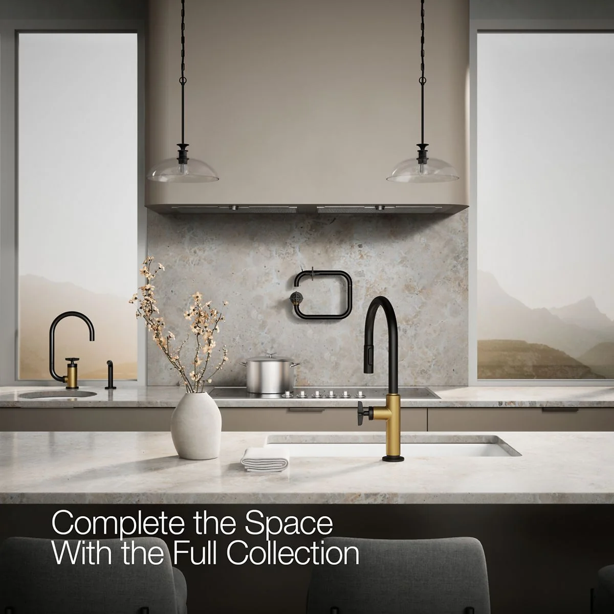 KOHLER K-28669-3 Billet Pull-down kitchen sink faucet with two-function sprayhead - Image 24