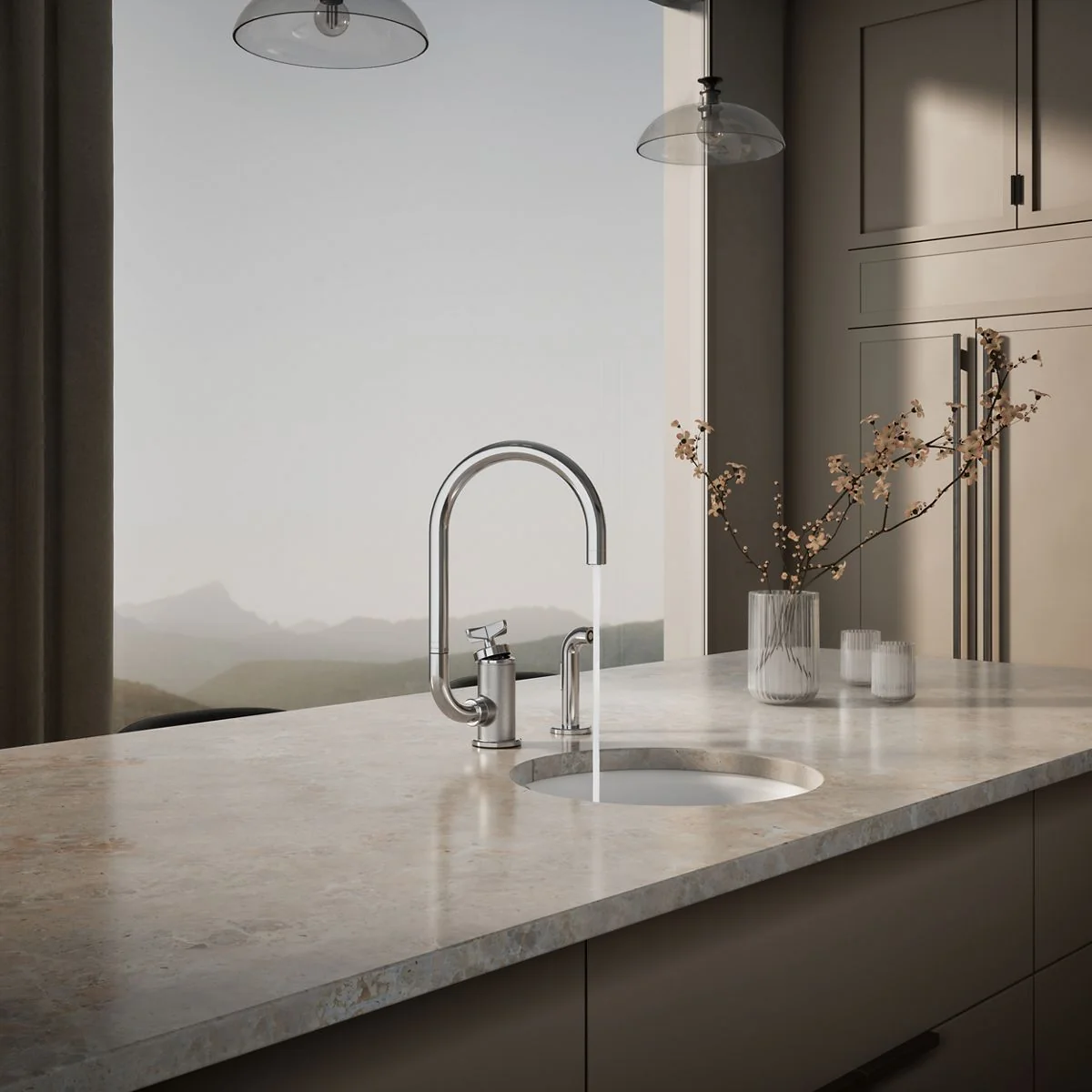KOHLER K-28675-3 Billet Single-handle bar sink faucet with two-function extended-reach spout and side sprayer - Image 39