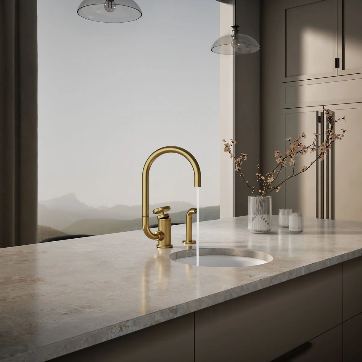 KOHLER K-28675-9 Billet Single-handle bar sink faucet with two-function extended-reach spout and side sprayer - Image 14