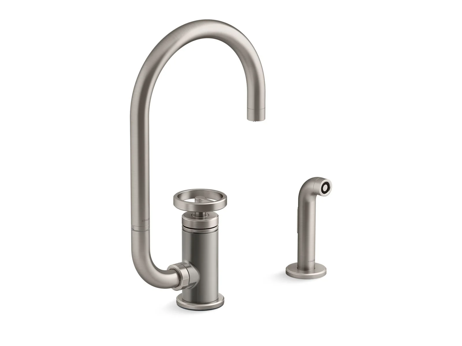 KOHLER K-28675-9 Billet Single-handle bar sink faucet with two-function extended-reach spout and side sprayer - Image 9