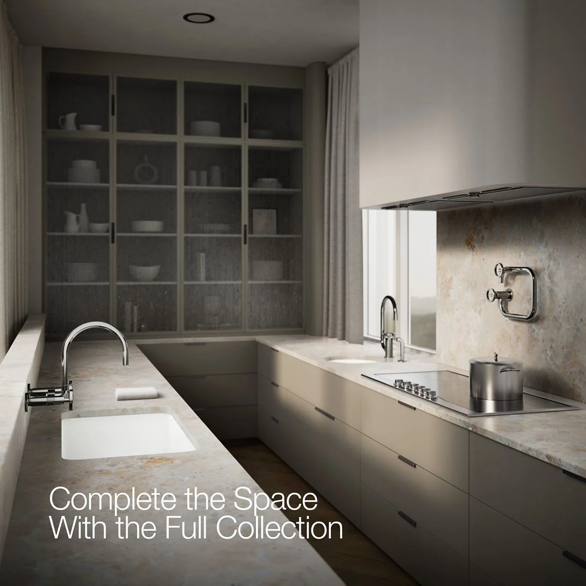 KOHLER K-28672-9 Billet Two-hole wall-mount bridge kitchen sink faucet - Image 23