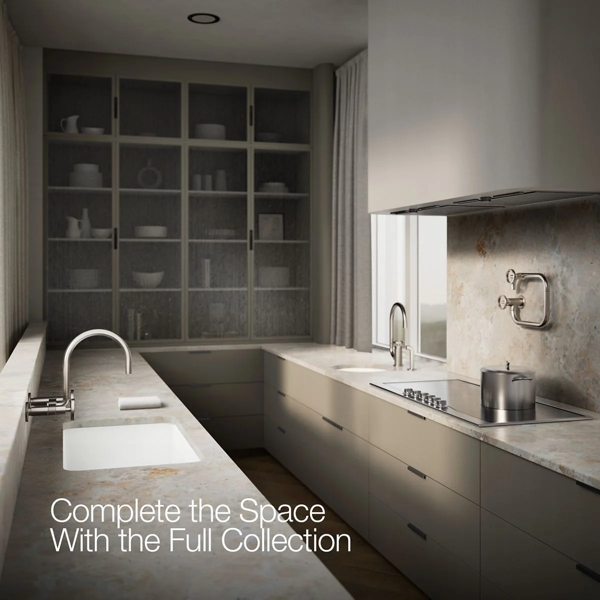 KOHLER K-28672-9 Billet Two-hole wall-mount bridge kitchen sink faucet - Image 28