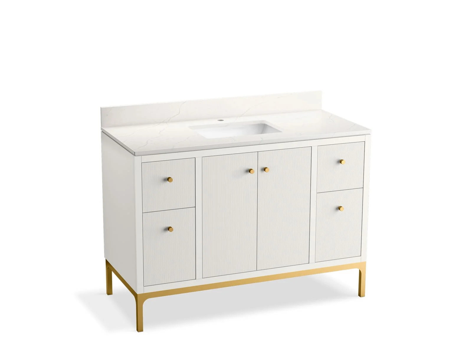 KOHLER K-32834 Calpa 48" bathroom vanity cabinet with sink and quartz top