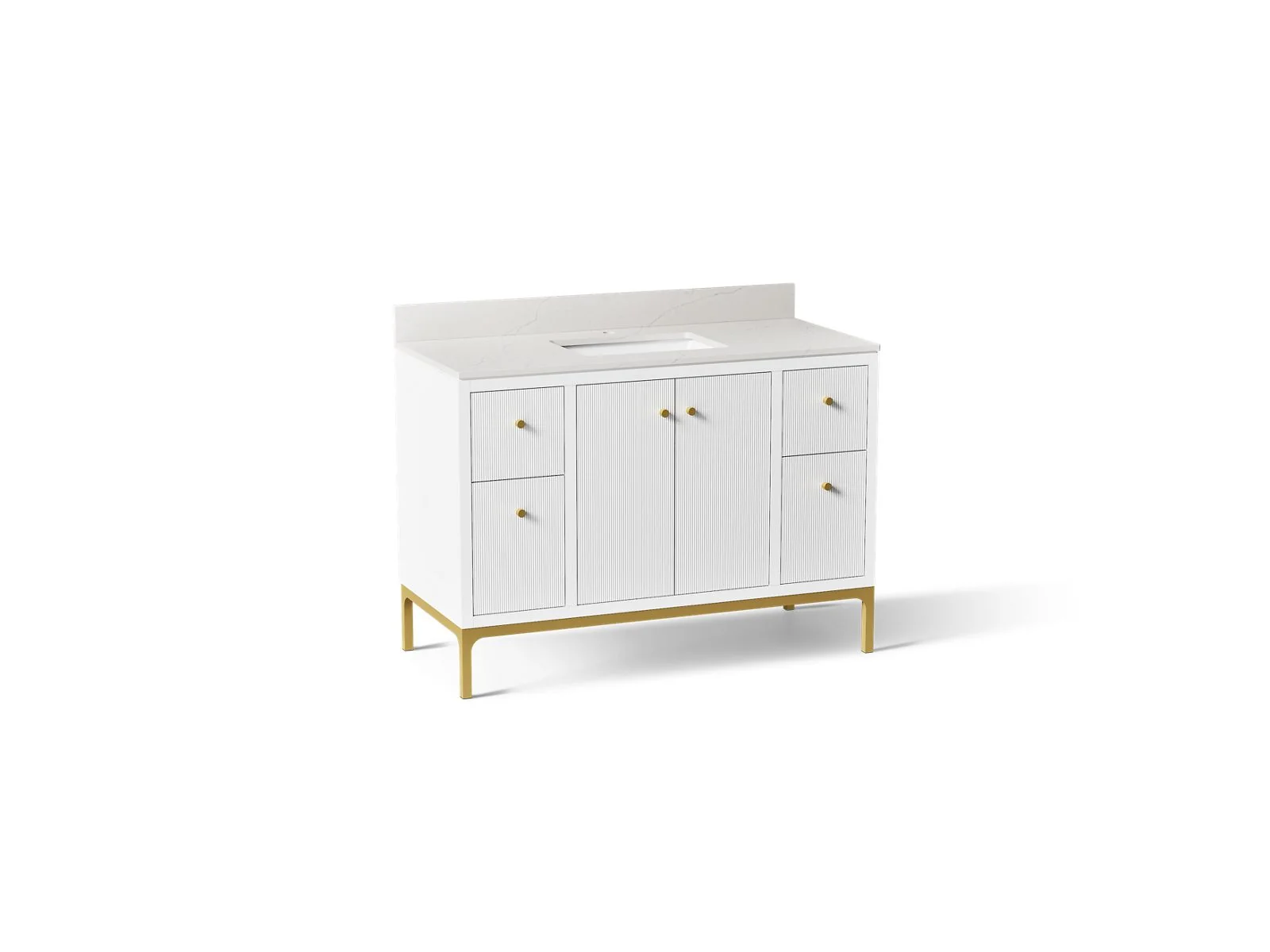 KOHLER K-32834 Calpa 48" bathroom vanity cabinet with sink and quartz top - Image 3