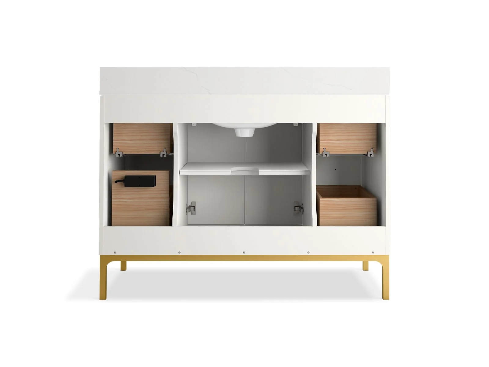 KOHLER K-32834 Calpa 48" bathroom vanity cabinet with sink and quartz top - Image 5