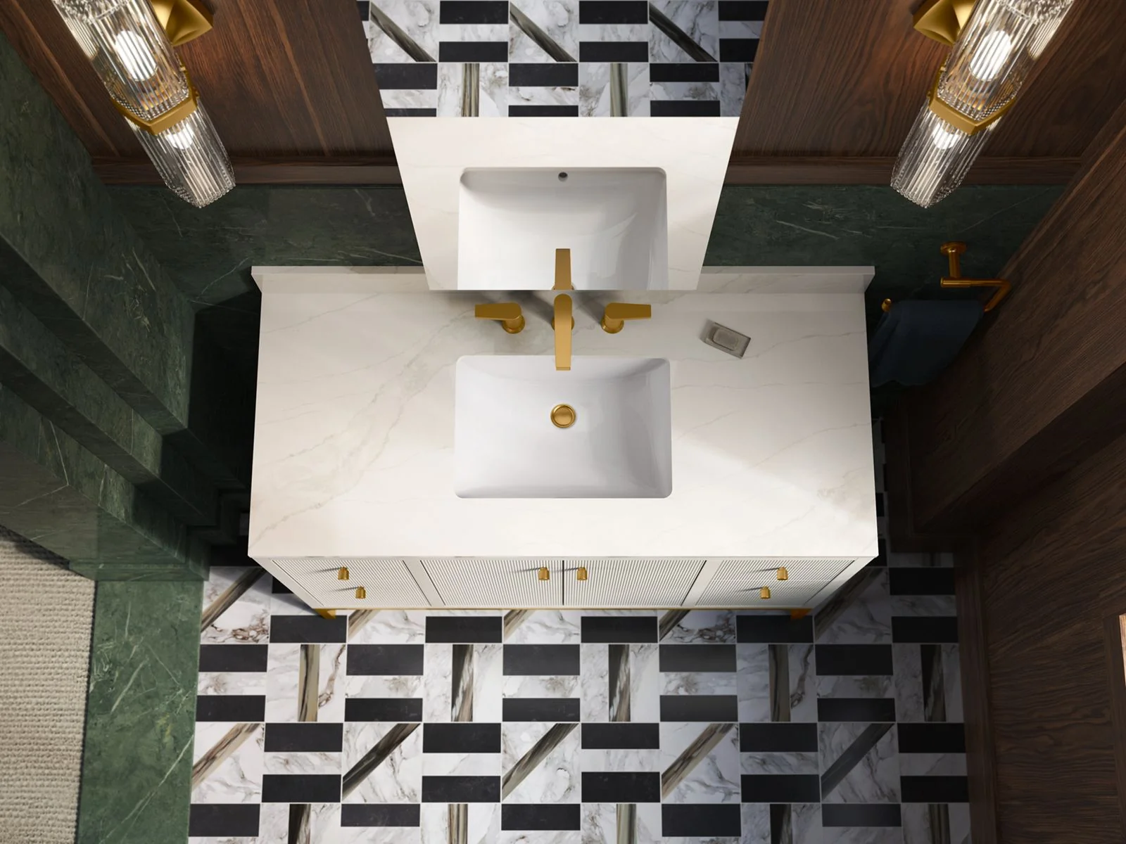 KOHLER K-32834 Calpa 48" bathroom vanity cabinet with sink and quartz top - Image 6
