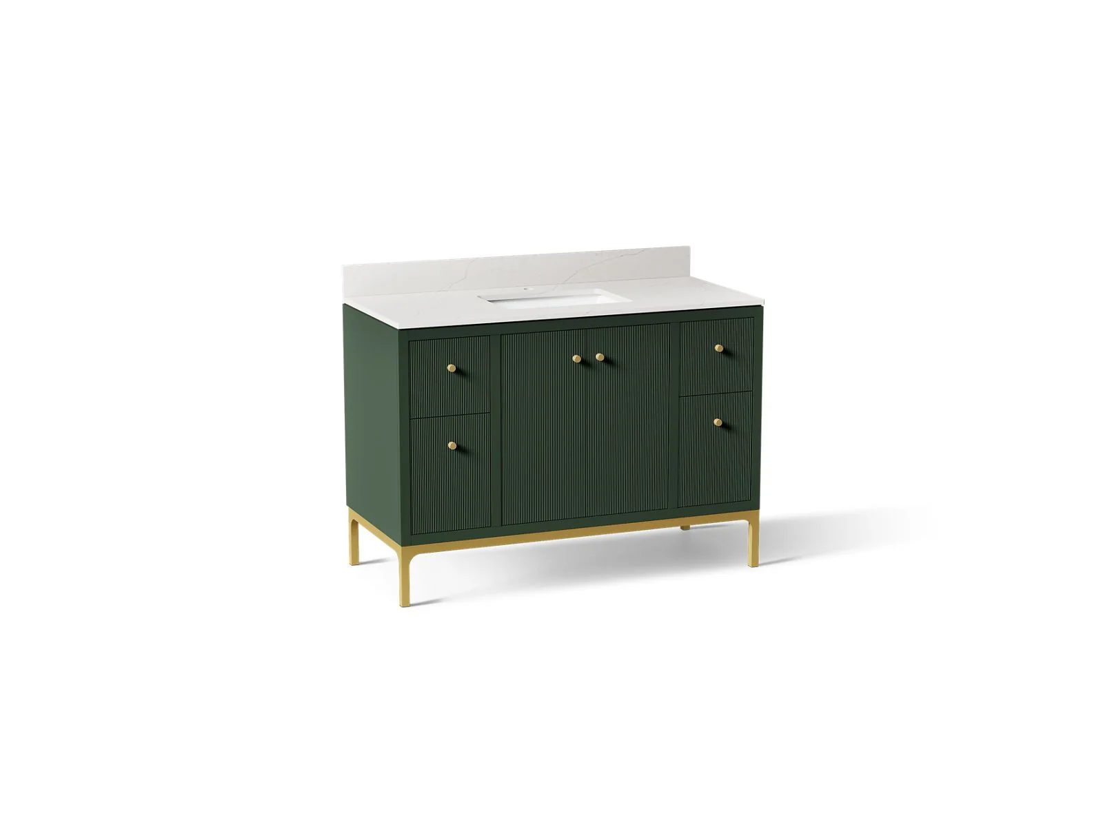 KOHLER K-32834 Calpa 48" bathroom vanity cabinet with sink and quartz top - Image 8