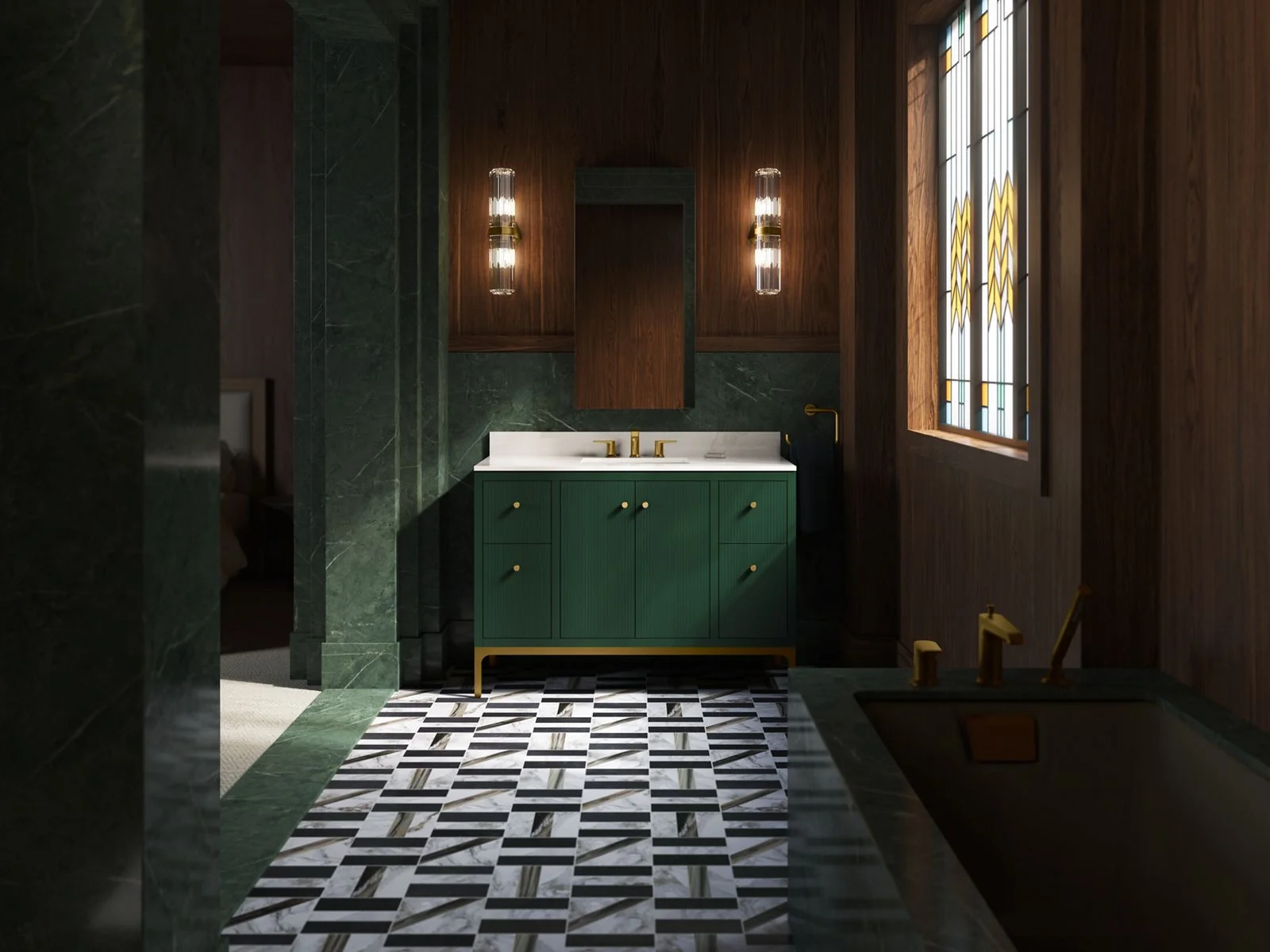 KOHLER K-32834 Calpa 48" bathroom vanity cabinet with sink and quartz top - Image 9
