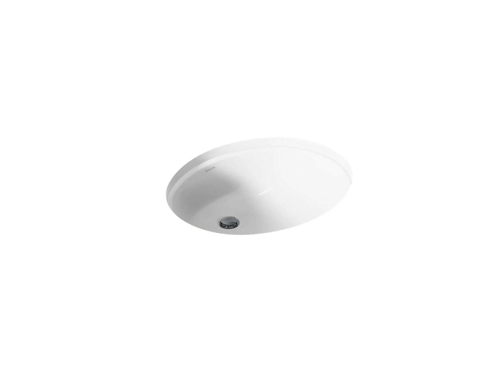 KOHLER K-2210-G Caxton 19-1/4" oval undermount bathroom sink with glazed underside, no overflow - Image 8