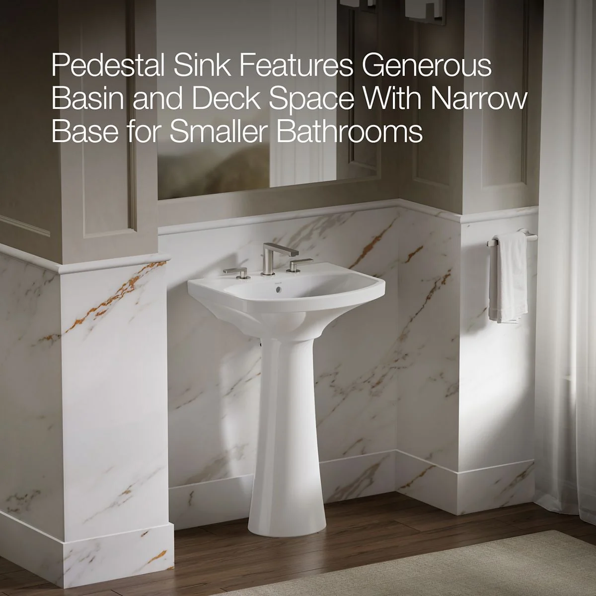 KOHLER K-2362-8 Cimarron 22-3/4" rectangular pedestal bathroom sink - Image 20