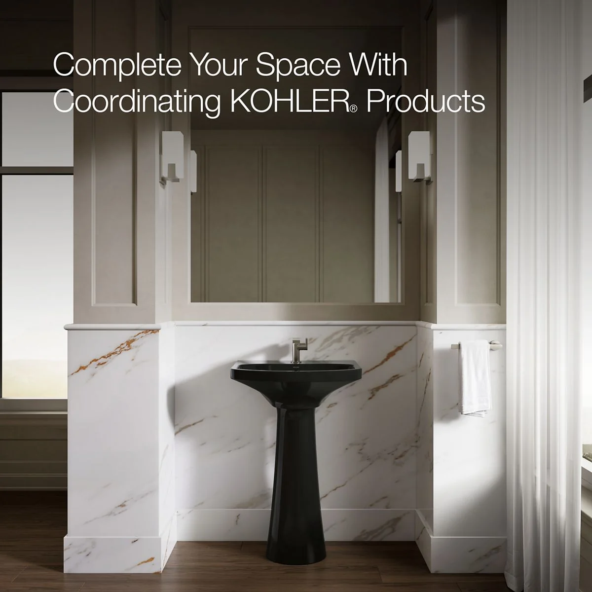 KOHLER K-2362-1 Cimarron 22-3/4" rectangular pedestal bathroom sink - Image 12