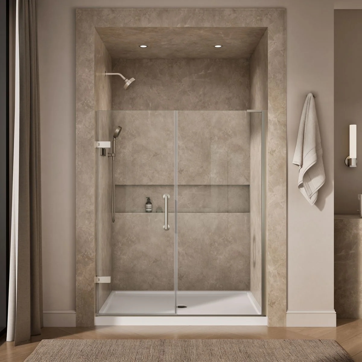 KOHLER K-27617-10L Components Frameless pivot shower door, 71-3/4" H x 57-1/4 - 58" W, with 3/8" thick Crystal Clear glass - Image 13