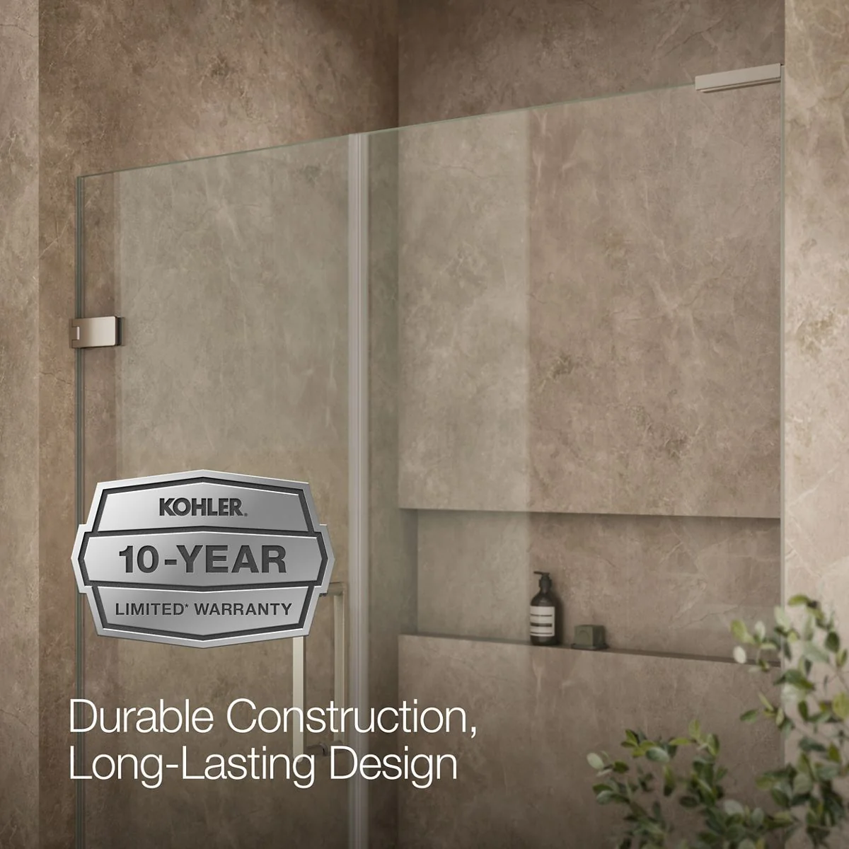 KOHLER K-27618-10L Composed 71-3/4" H pivot shower door with 3/8"-thick glass - Image 13