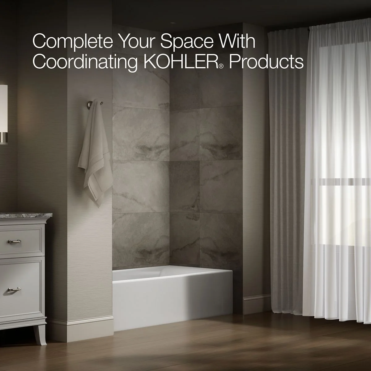 KOHLER K-26109-LA Entity 60" x 30" alcove bath, left drain - Image 4
